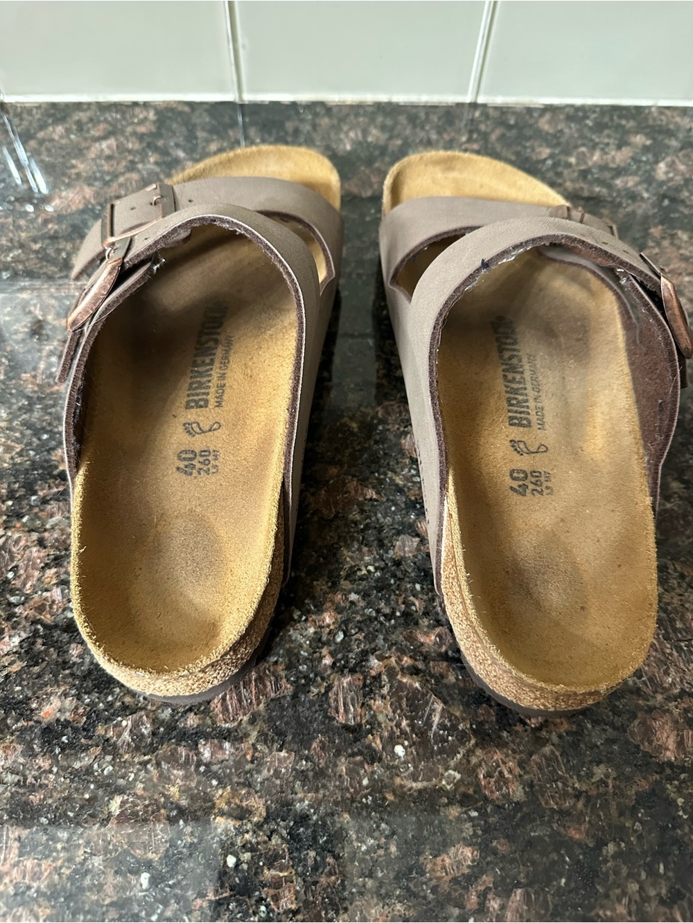 Birkenstock Arizona Two-Strap Sandals in Taupe Brown - Picture 4 of 9